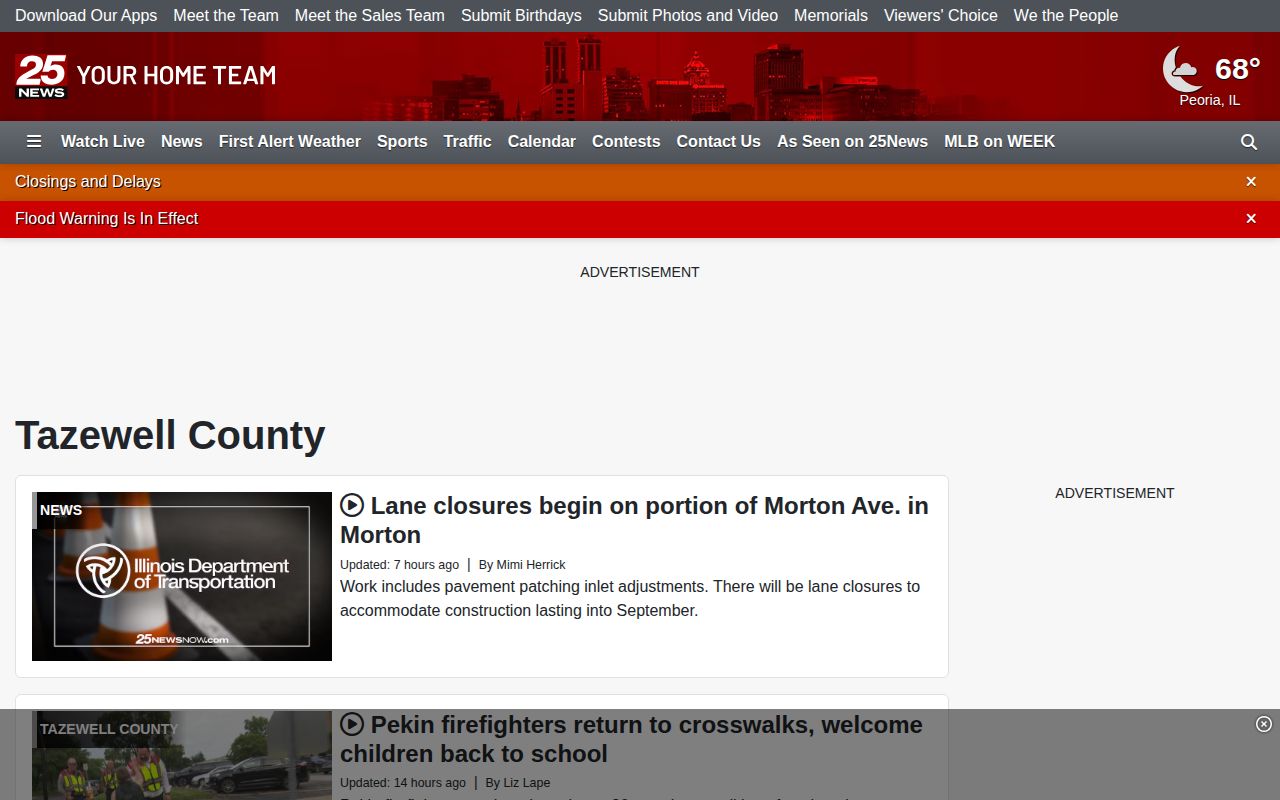 25News Now Tazewell County crime news section