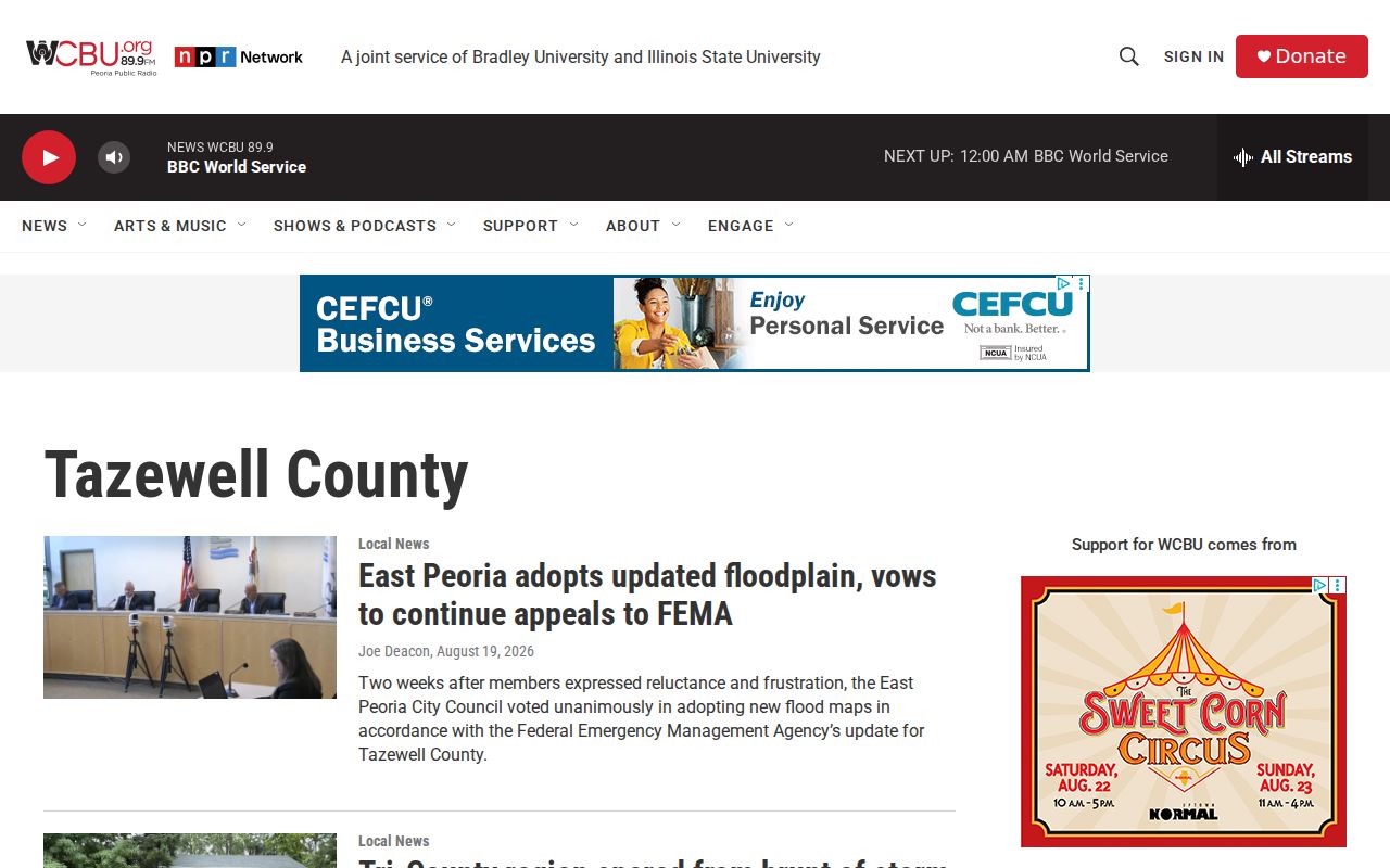 WCBU Tazewell County local news tag